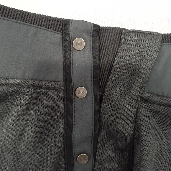 UNDER ARMOUR MENS STORM SWEATER FLEECE HEATHER SNAP MOCK SHIRT BLACK - Picture 9 of 9